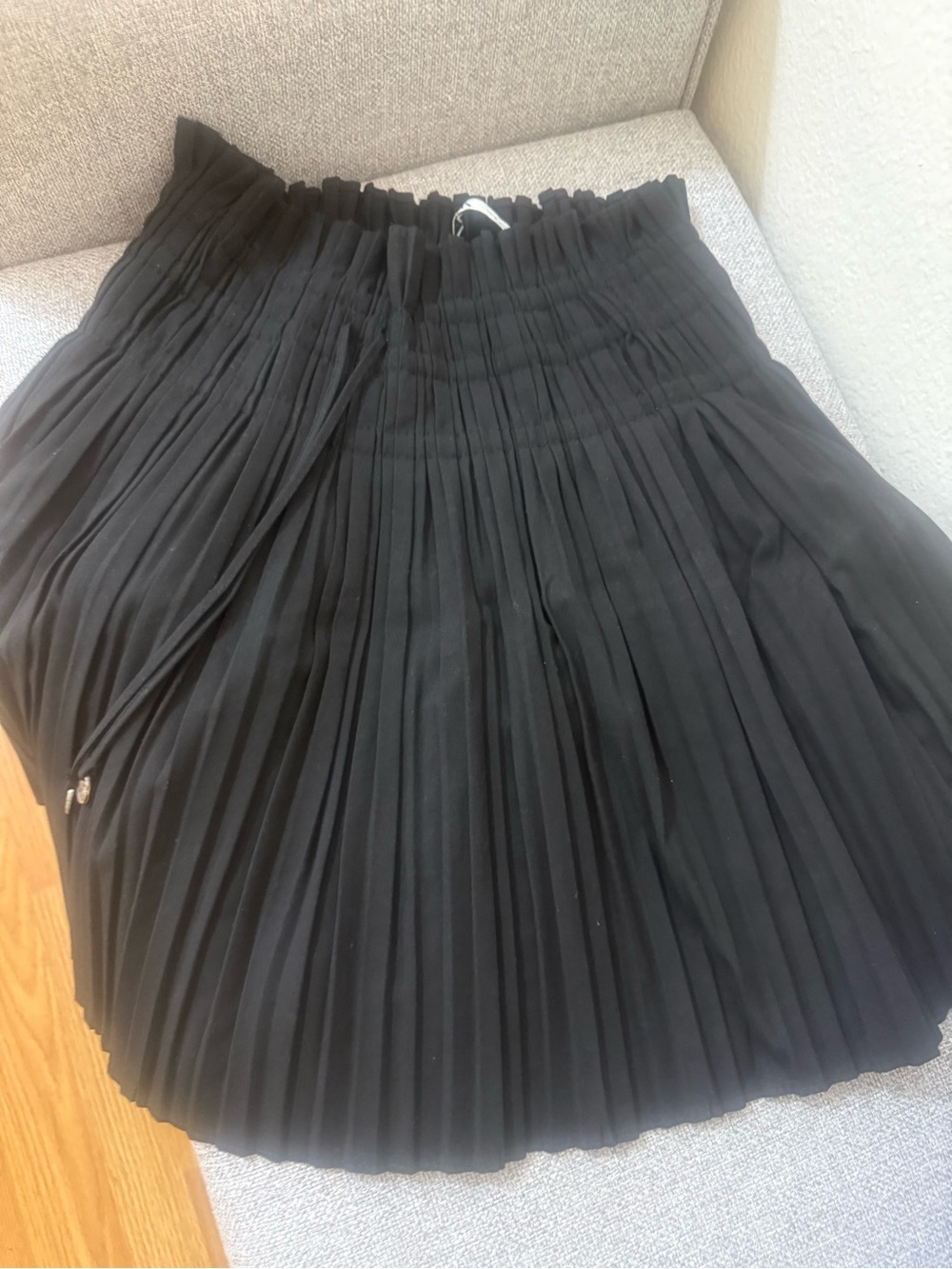 Zara Black Pleated Skirt - A-Line Skater Style